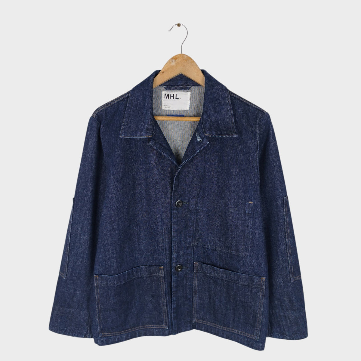 MHL MARGARET HOWELL Men's Canton Overalls Made in Japan Blue Denim Jacket
