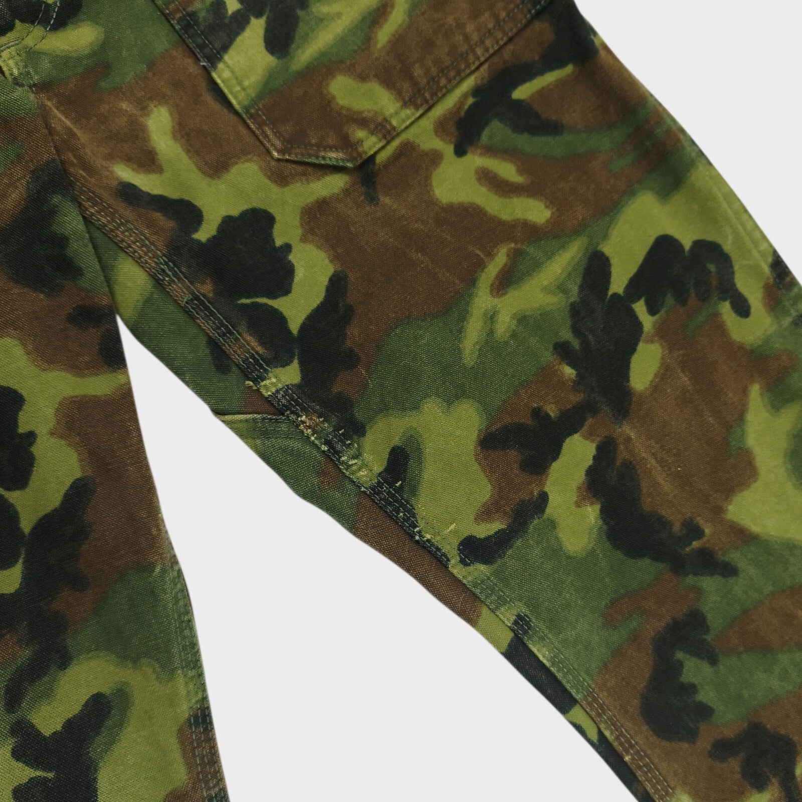 SASSAFRAS Men's Made in Japan Heavyweight Camo Fall Leaf Cargo Trousers