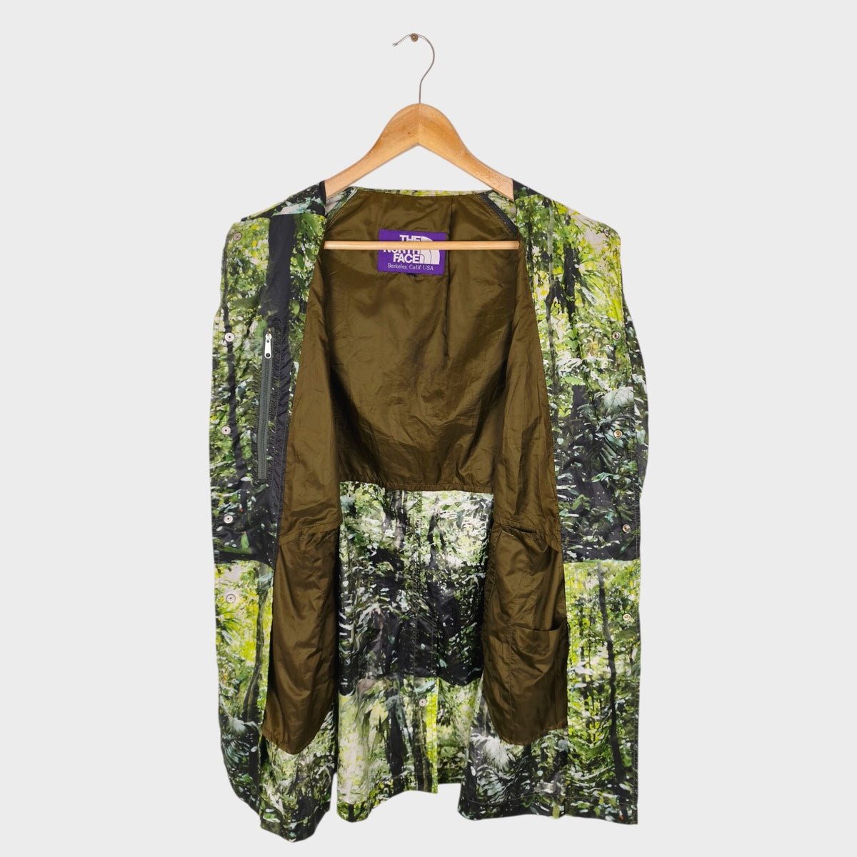 THE NORTH FACE PURPLE LABEL Men's Forest Print Lightweight Waterproof Rain Coat