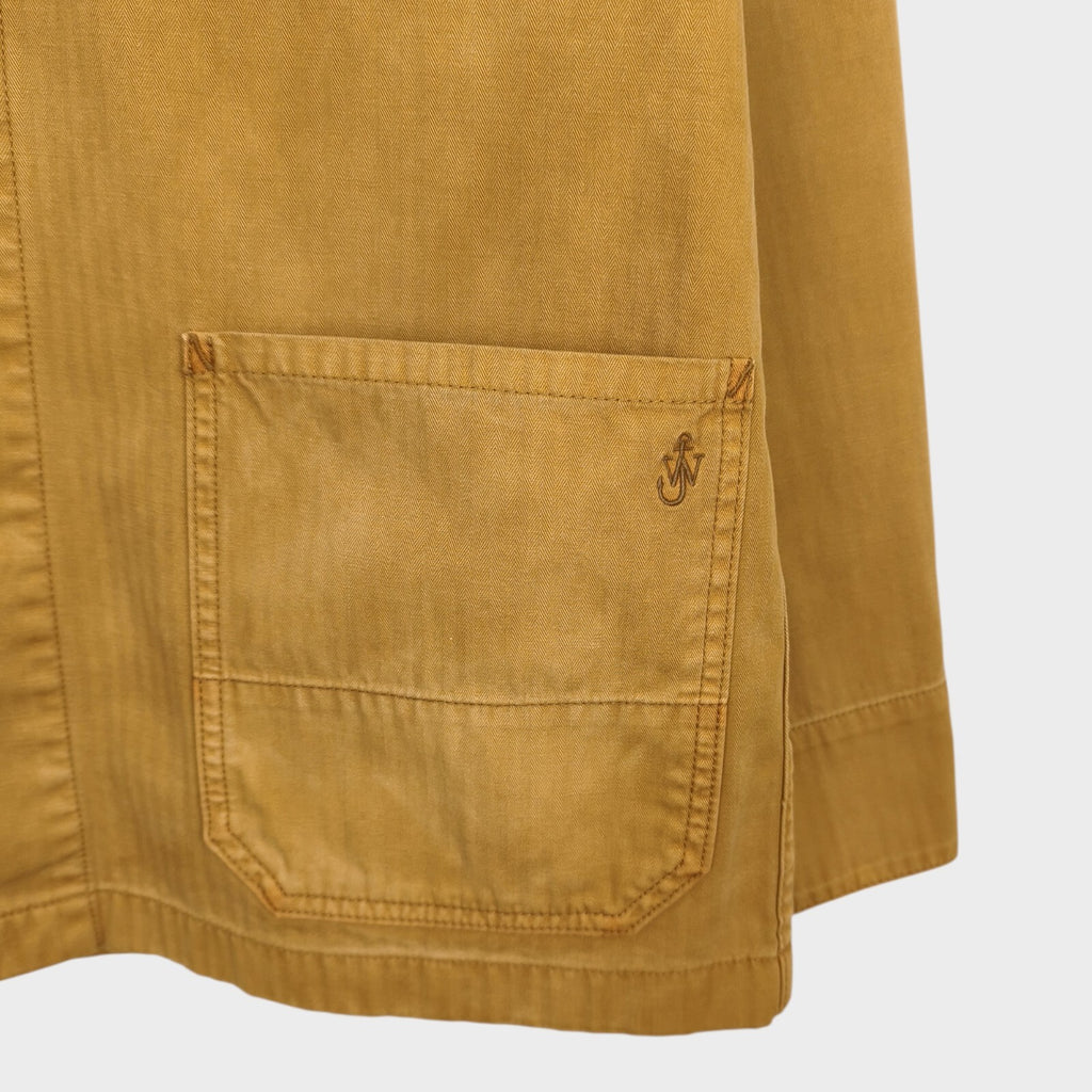 JW ANDERSON x UNIQLO Men's Washed Brown Embroidered Logo Chore Jacket