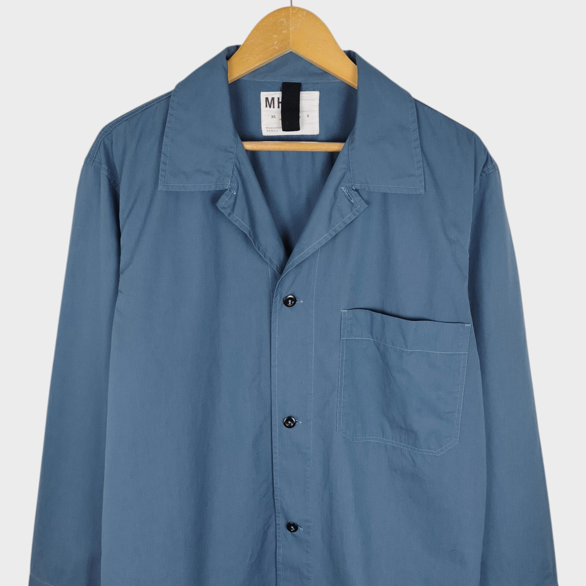 MHL MARGARET HOWELL Men's Blue Lightweight Cotton Overshirt