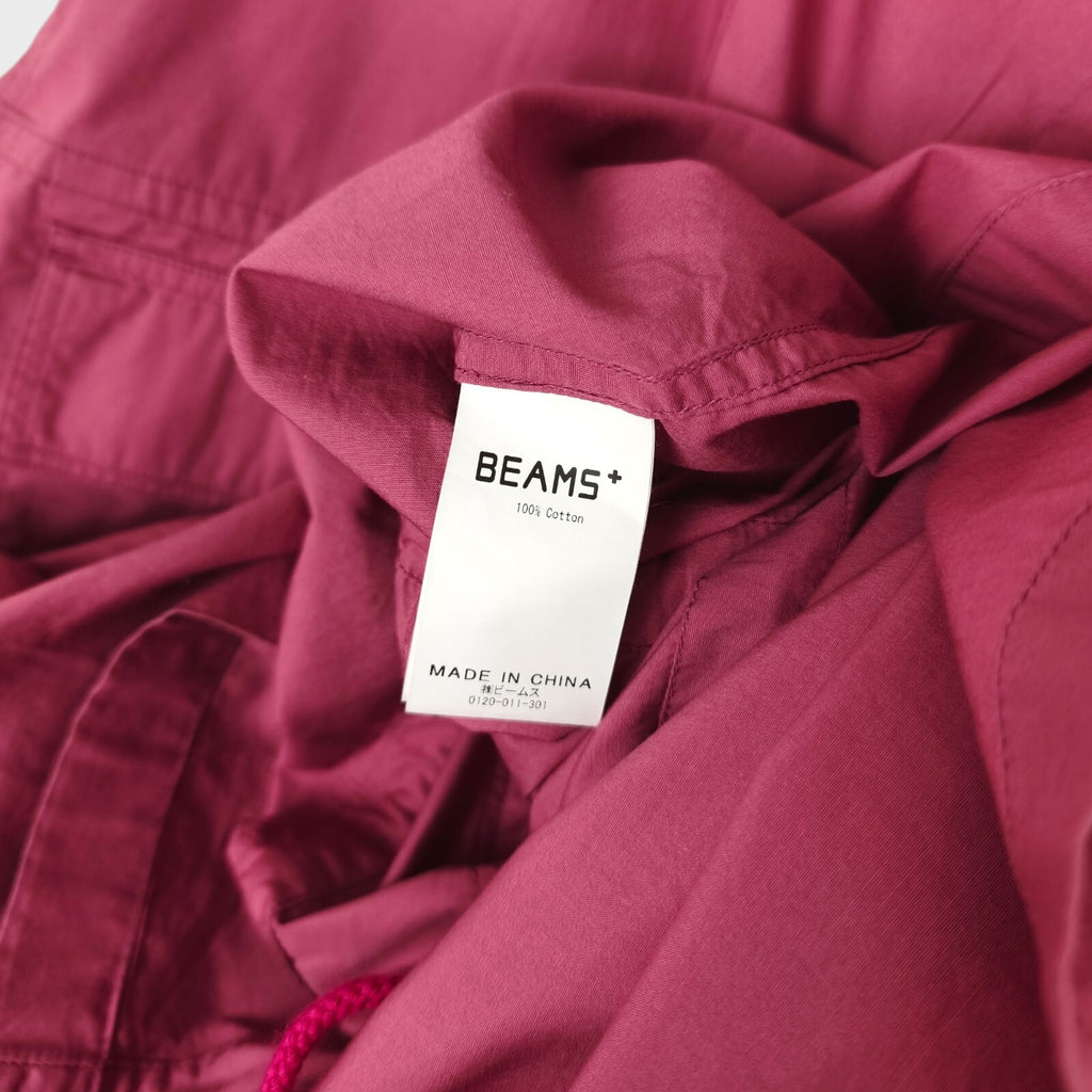 BEAMS PLUS Men's Pink Oversized Smock Anorak Parka Jacket