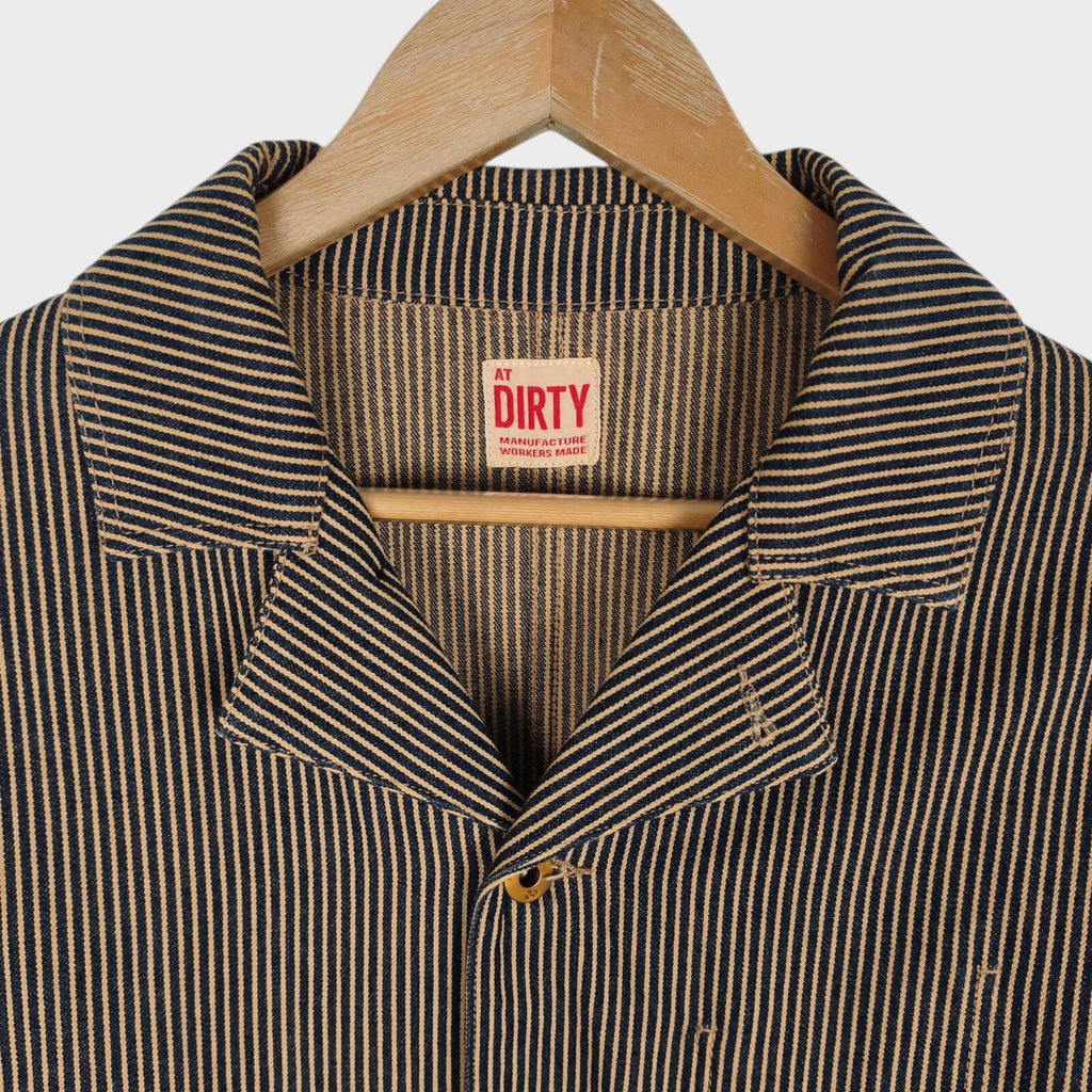AT-DIRTY Men's Hickory Striped Made in Japan Chore Jacket