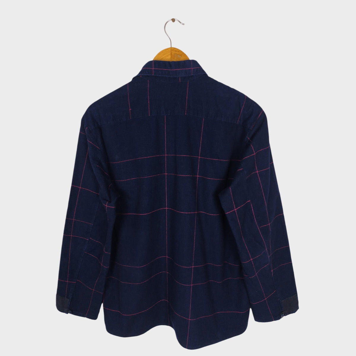 BLUE BLUE JAPAN Men's Made in Japan Navy Blue Brushed Flannel Shirt