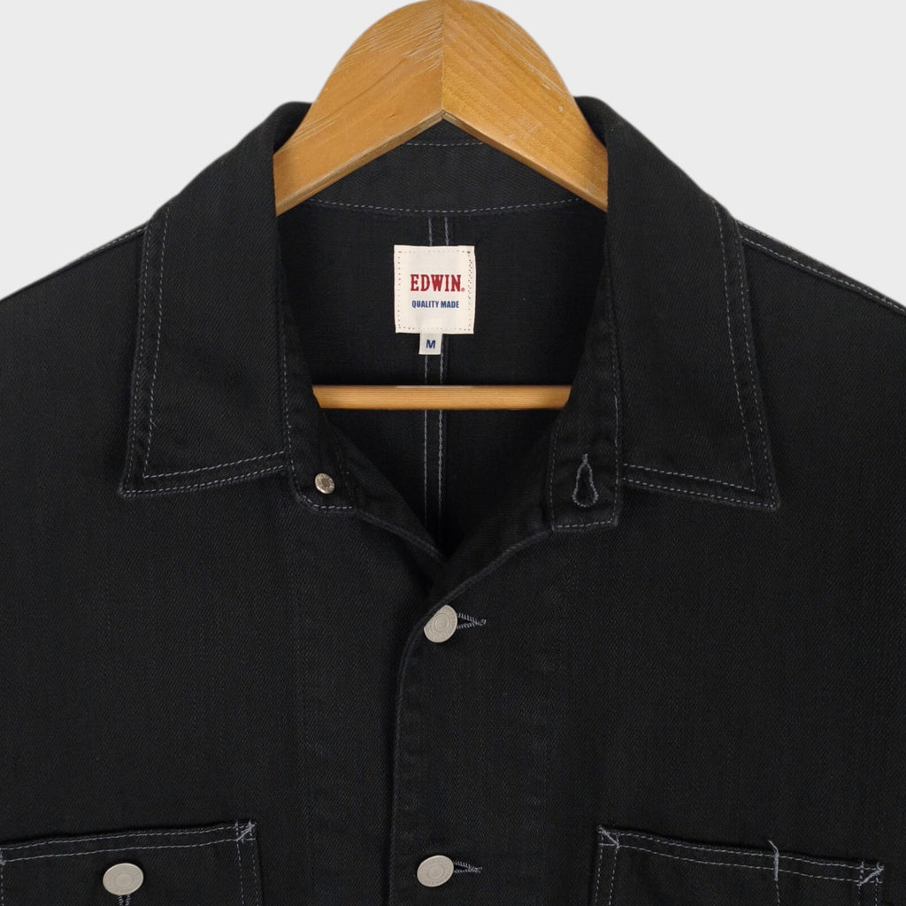 EDWIN Japan Men's Dark Grey Cropped Denim Chore Jacket