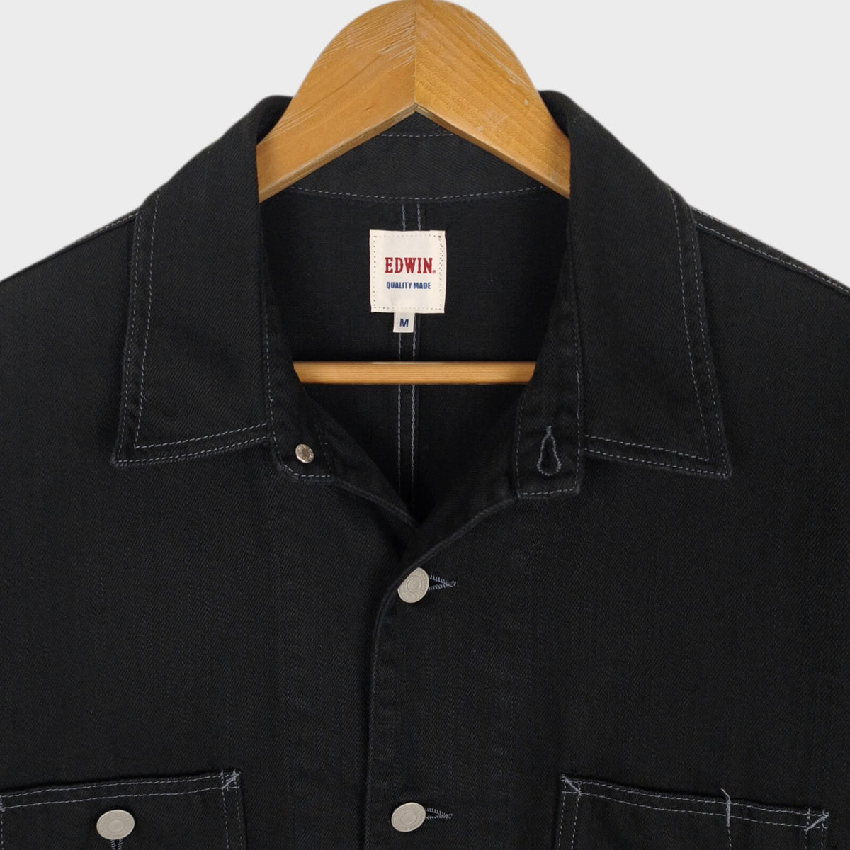 EDWIN Japan Men's Dark Grey Cropped Denim Chore Jacket
