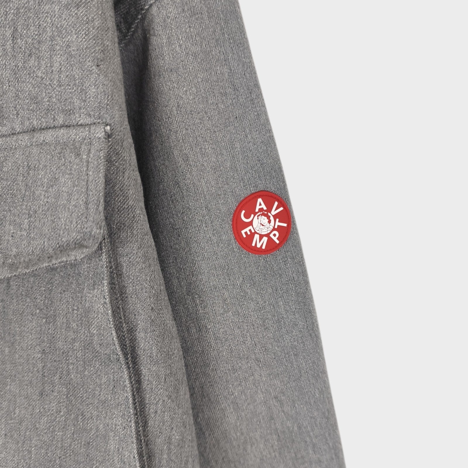CAV EMPT Men's Made in Japan Grey Heavyweight Denim Community Bomber Jacket