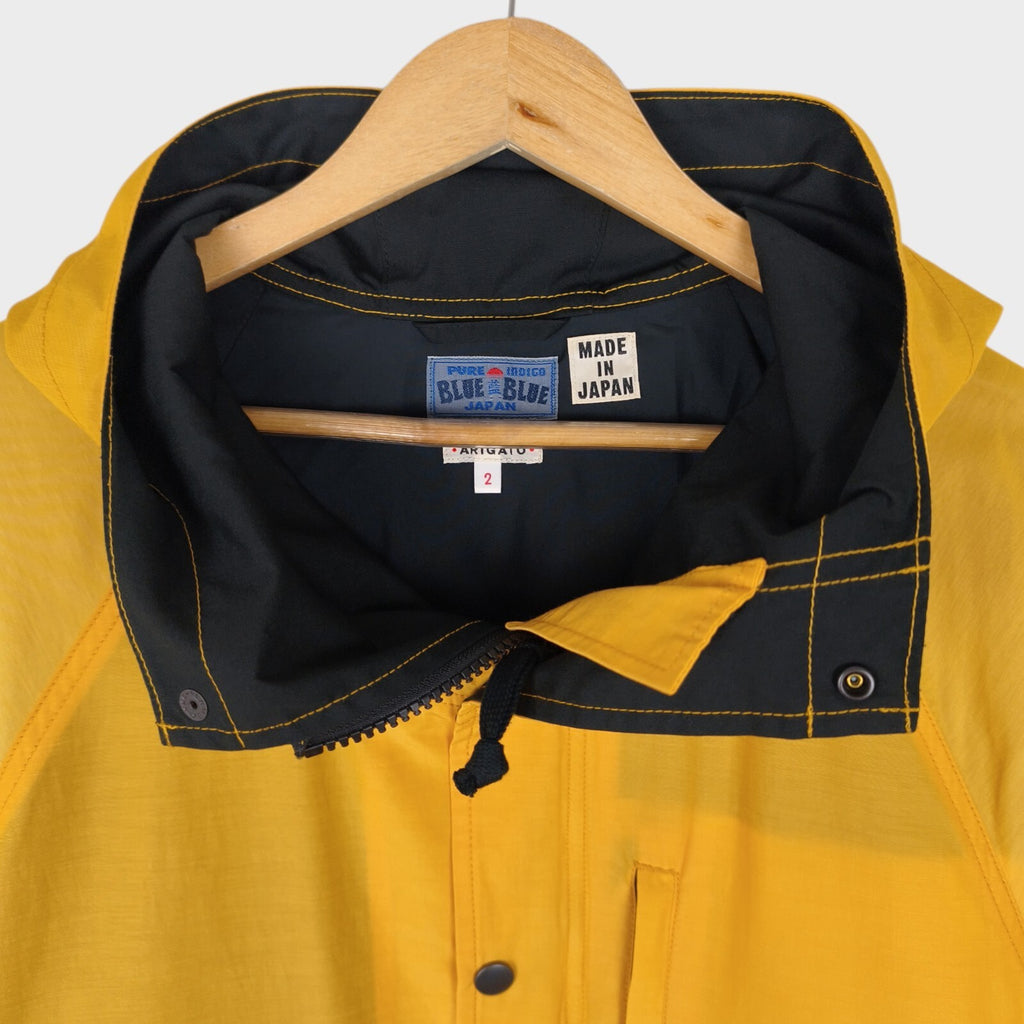 BLUE BLUE JAPAN Men's Made in Japan Yellow Nylon Cotton Mountain Parka Jacket
