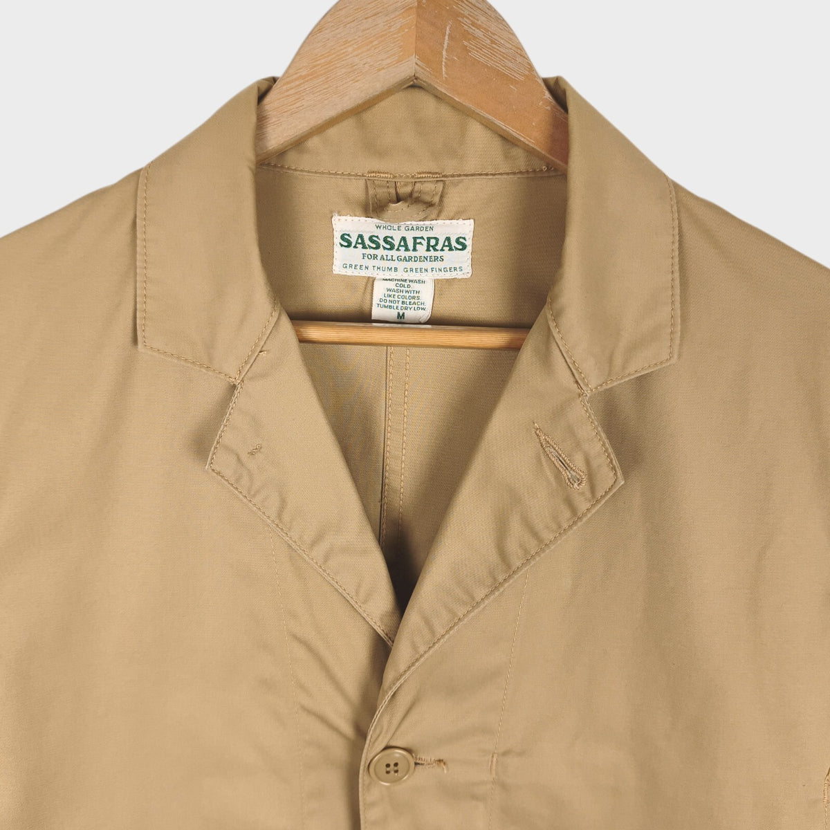 SASSAFRAS Men's Made in Japan Beige Cotton G.D.U. Leaf Jacket