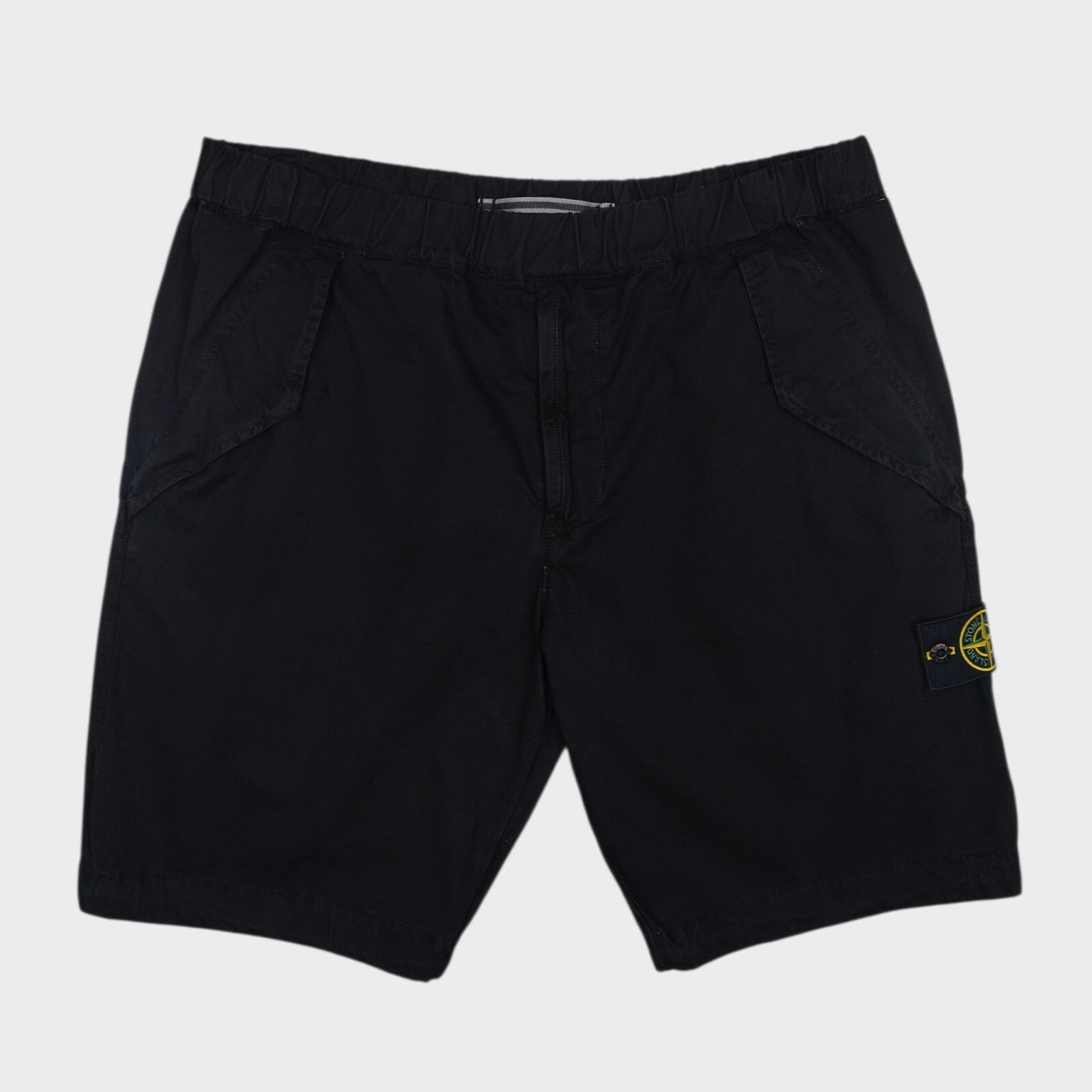 STONE ISLAND Men's Black Garment Dyed Type RE Cargo Shorts