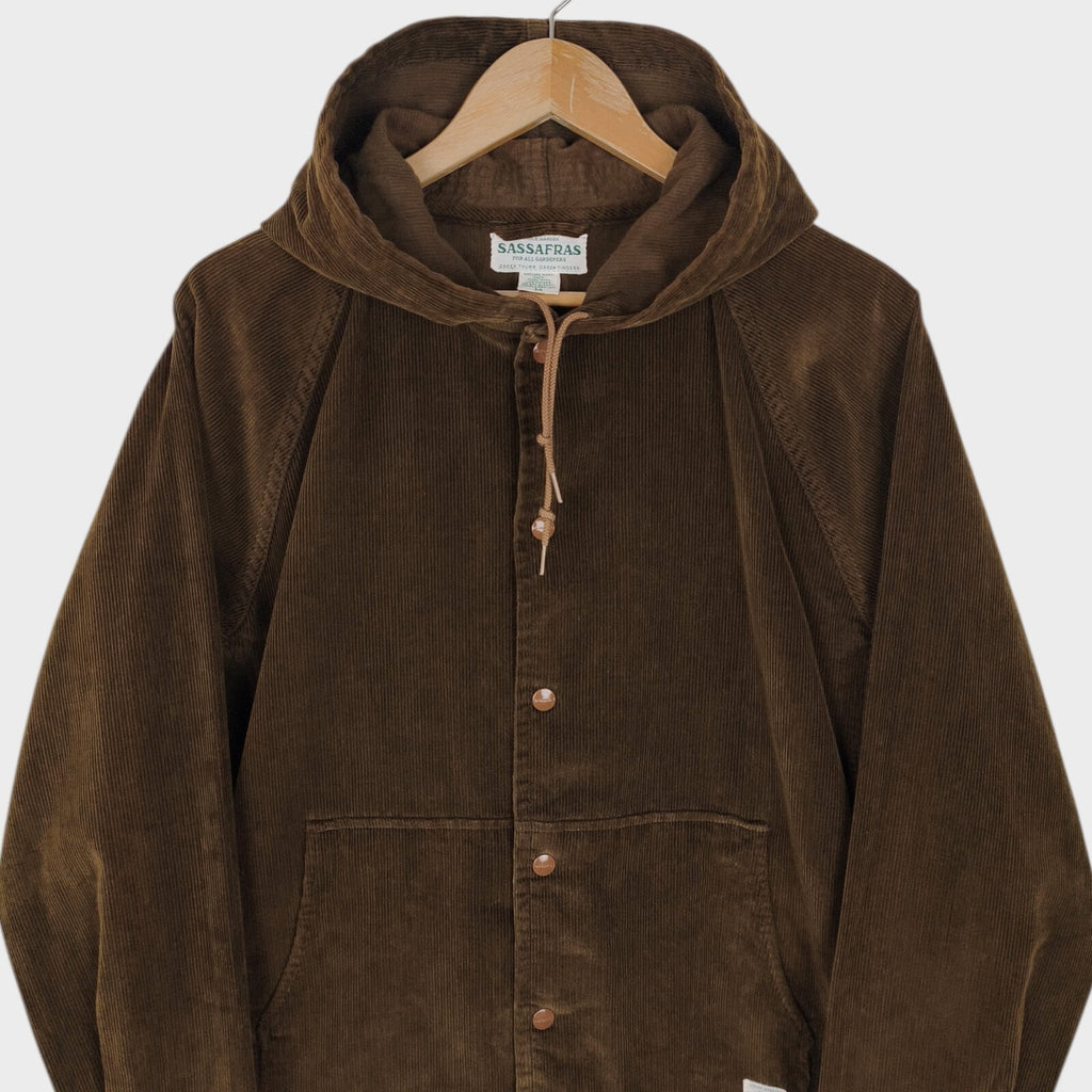 SASSAFRAS Men's Made in Japan Brown Corduroy Bud Breaker Jacket
