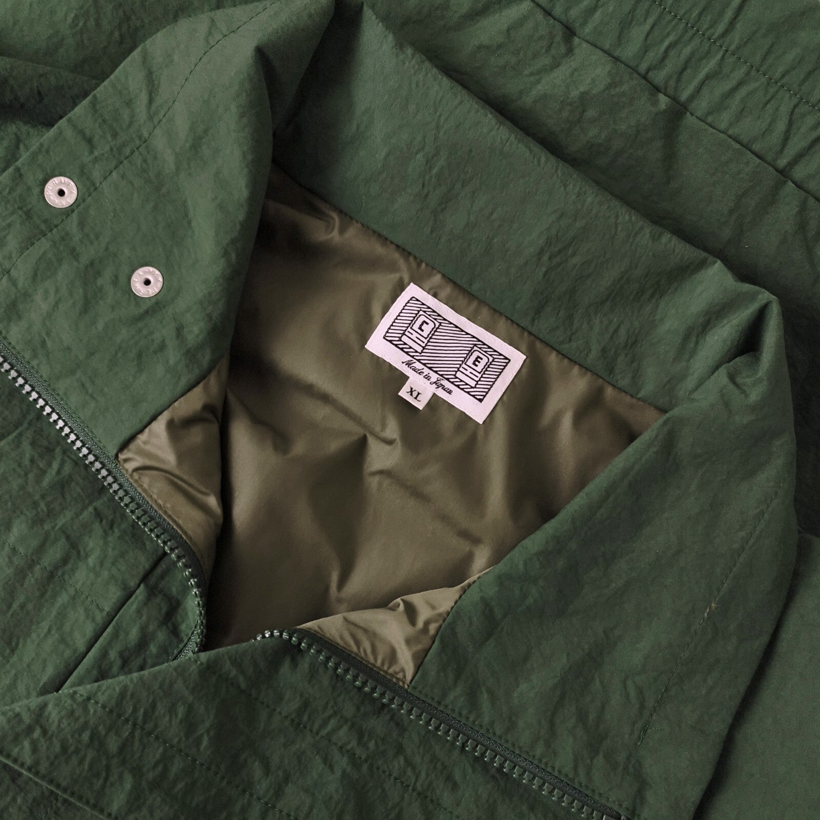 CAV EMPT Men's Made in Japan Green Nylon Flap Sleeve Parka Jacket