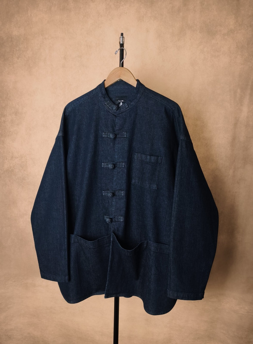 INN SEE Men's Made in Japan Heavyweight Denim Mandarin Collar Chinese Jacket