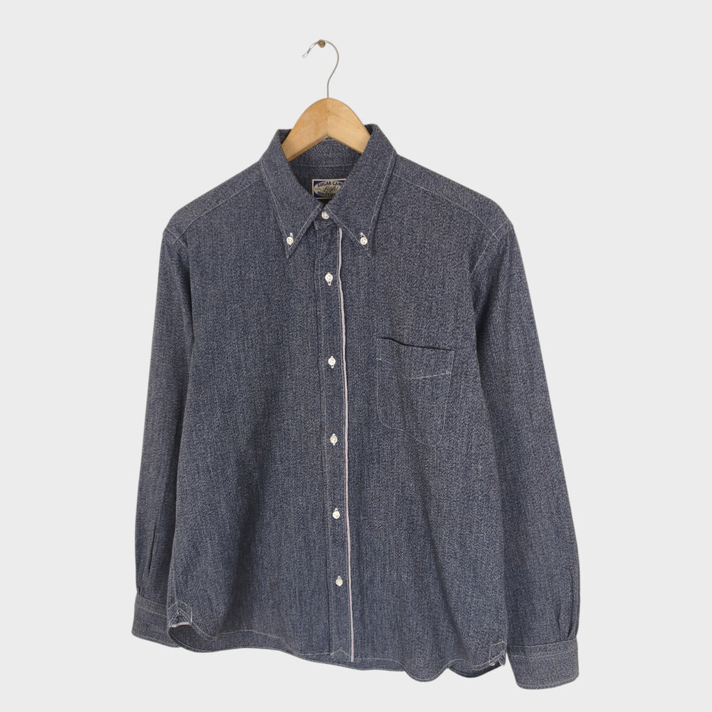 SUGAR CANE Men's Made in Japan Dark Blue Melange Work Shirt