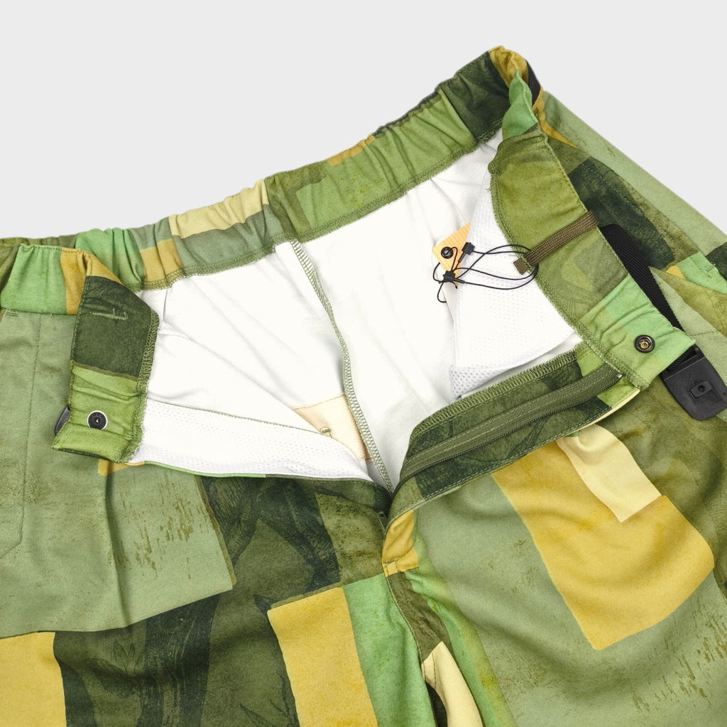 NORBIT BY HIROSHI NOZAWA Men's Green Geometric Print Aloha Shorts