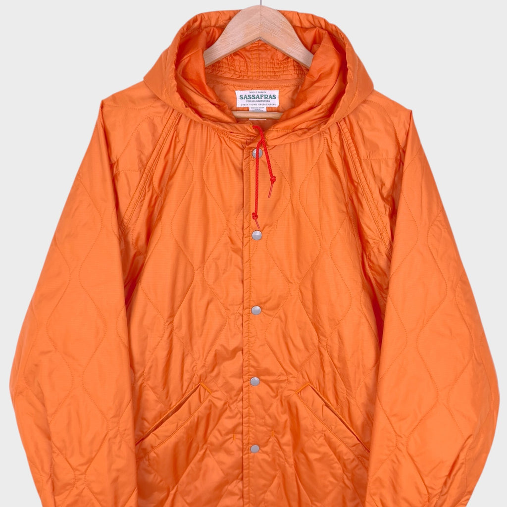 SASSAFRAS Men's Made in Japan Orange Quilted Bud Breaker Jacket