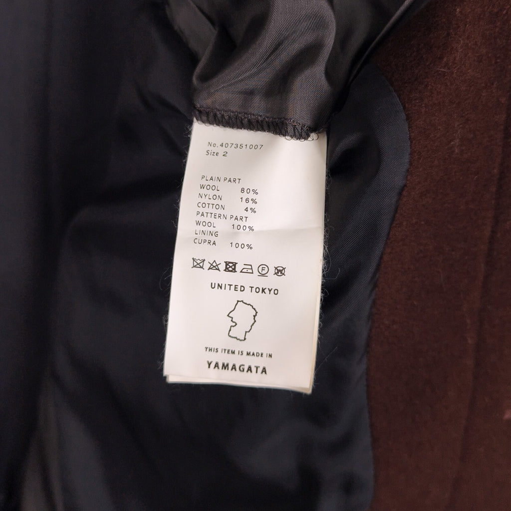 UNITED TOKYO Men's Made in Japan Wool Blend Patchwork Coat