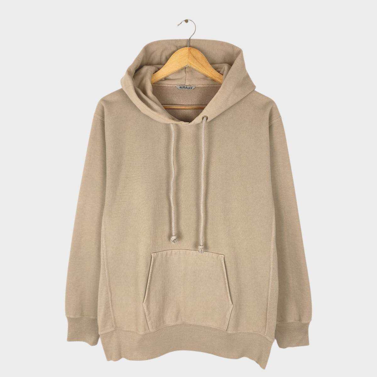 AURALEE Men's Made in Japan Taupe Heavyweight Cotton Blend Hoodie