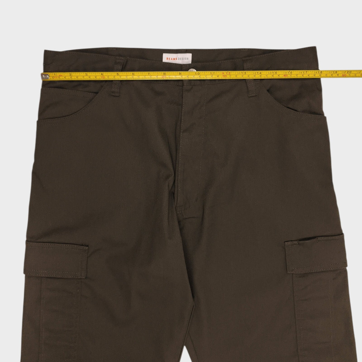 BEAMS Men's Dark Brown Utility Work Cargo Trousers