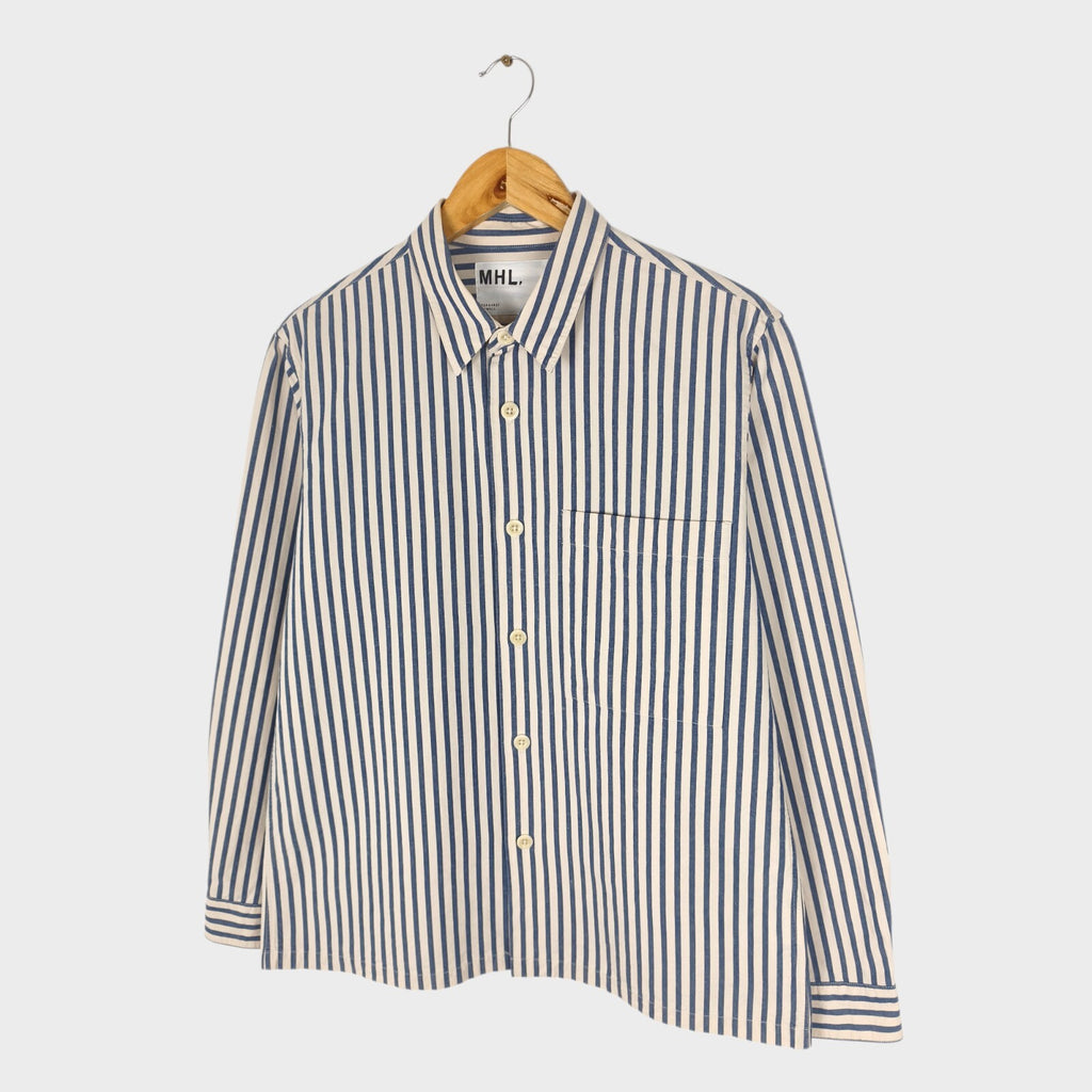 MHL MARGARET HOWELL Men's Striped Cotton/Linen Shirt