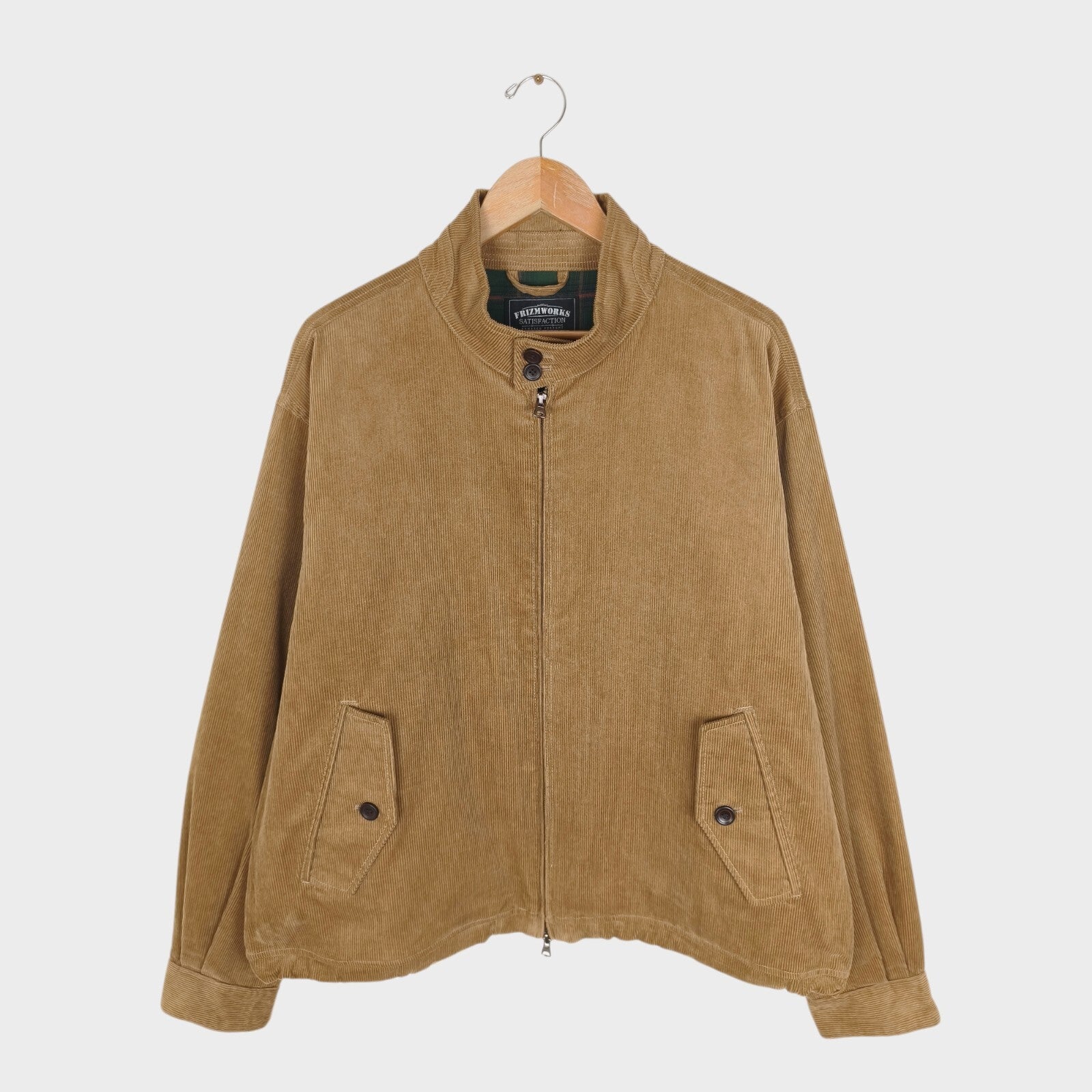 FRIZMWORKS Men's Beige Corduroy Buddy Harrington Jacket