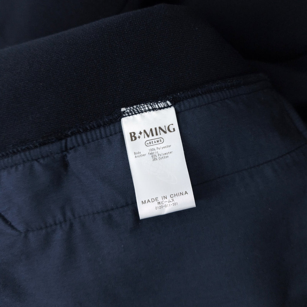 BEAMS B:MING Men's Navy Blue Hybrid Melton Fleece Blouson Jacket