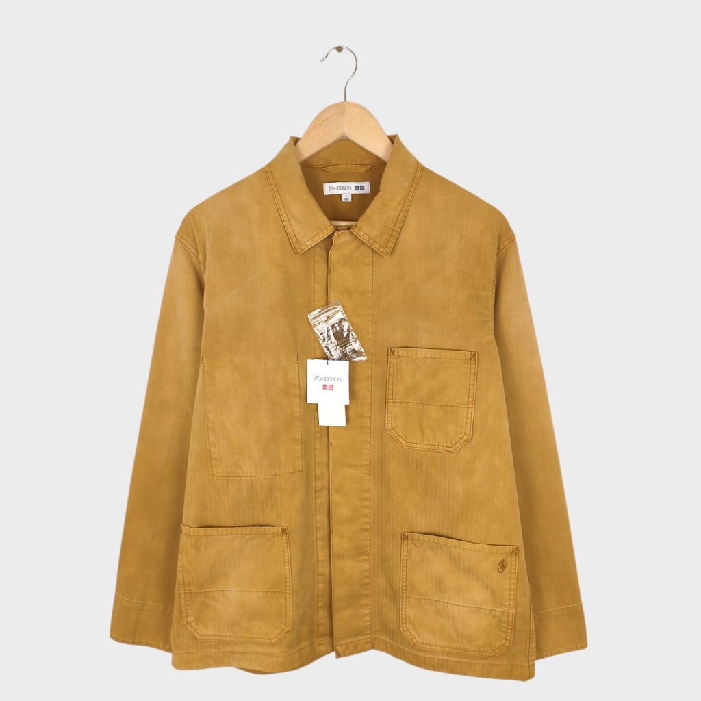 JW ANDERSON x UNIQLO Men's Washed Brown Embroidered Logo Chore Jacket
