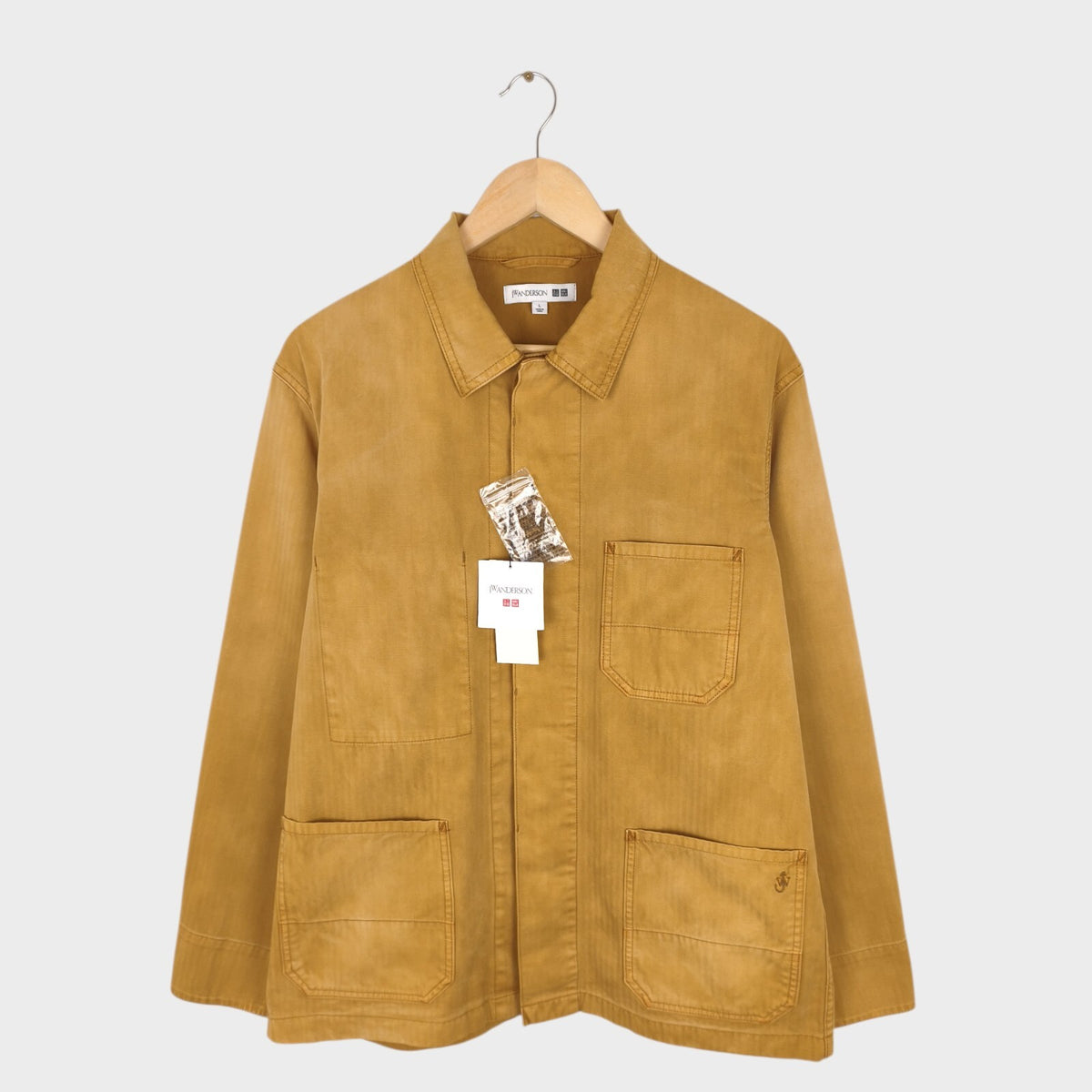 JW ANDERSON x UNIQLO Men's Washed Brown Embroidered Logo Chore Jacket