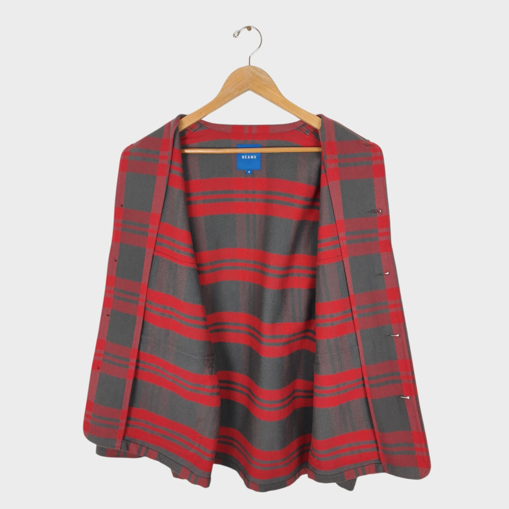 BEAMS Men's Oversized Fit Heayweight Soft Twill Mackinaw Jacket