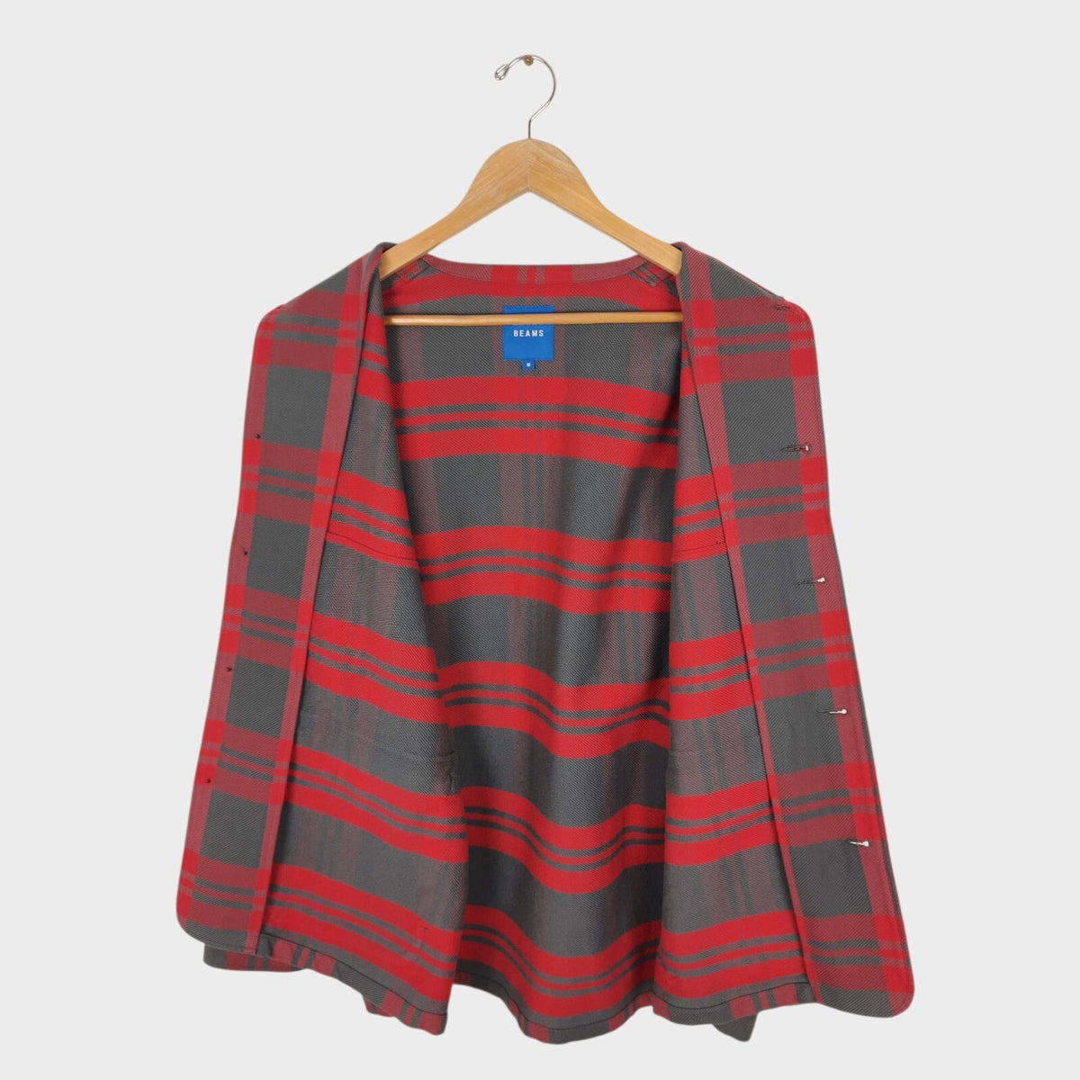BEAMS Men's Oversized Fit Heayweight Soft Twill Mackinaw Jacket