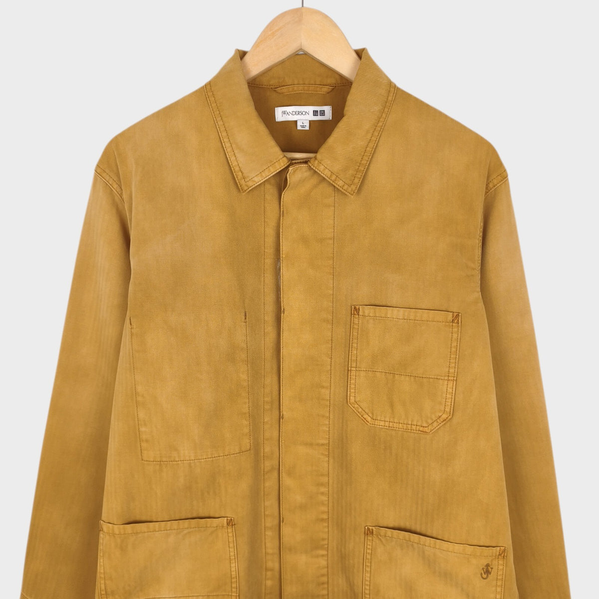 JW ANDERSON x UNIQLO Men's Washed Brown Embroidered Logo Chore Jacket