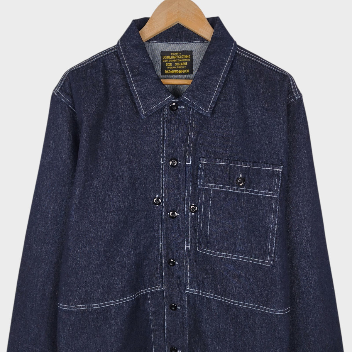 OKONKWO MFG Men's Blue Heavyweight Denim Chore Jacket