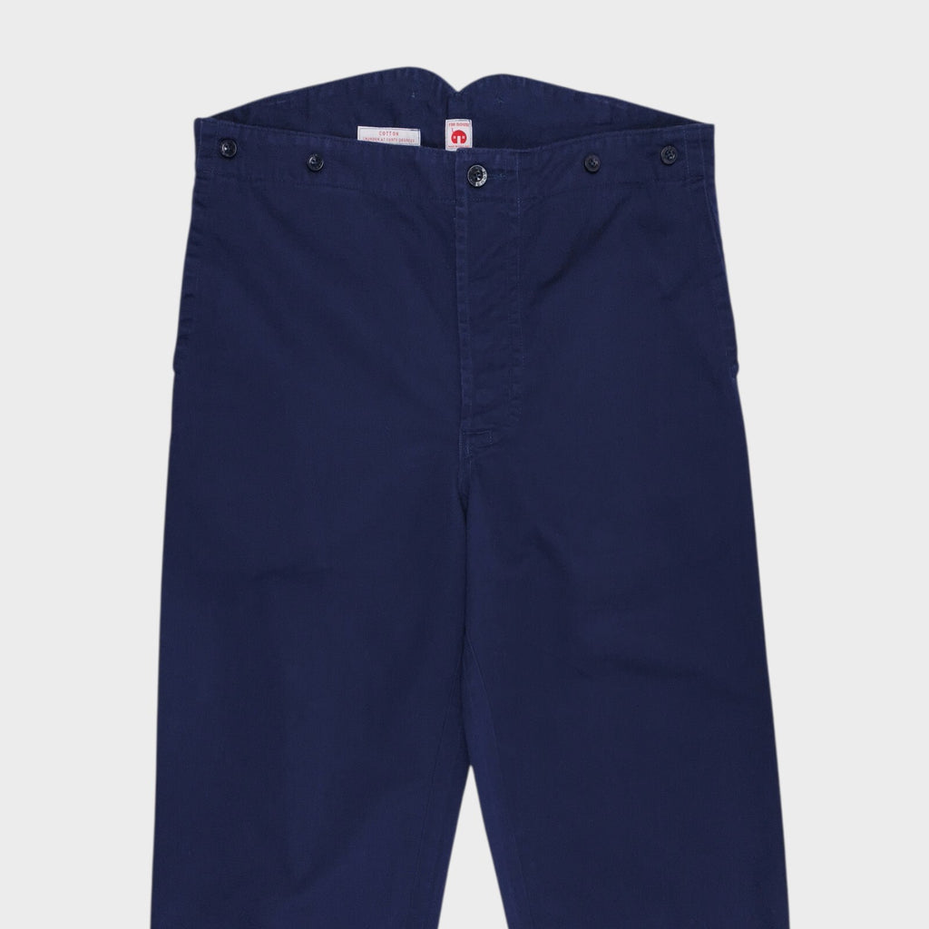 OLD TOWN Men's Made in England Blue Cotton Twill Trousers