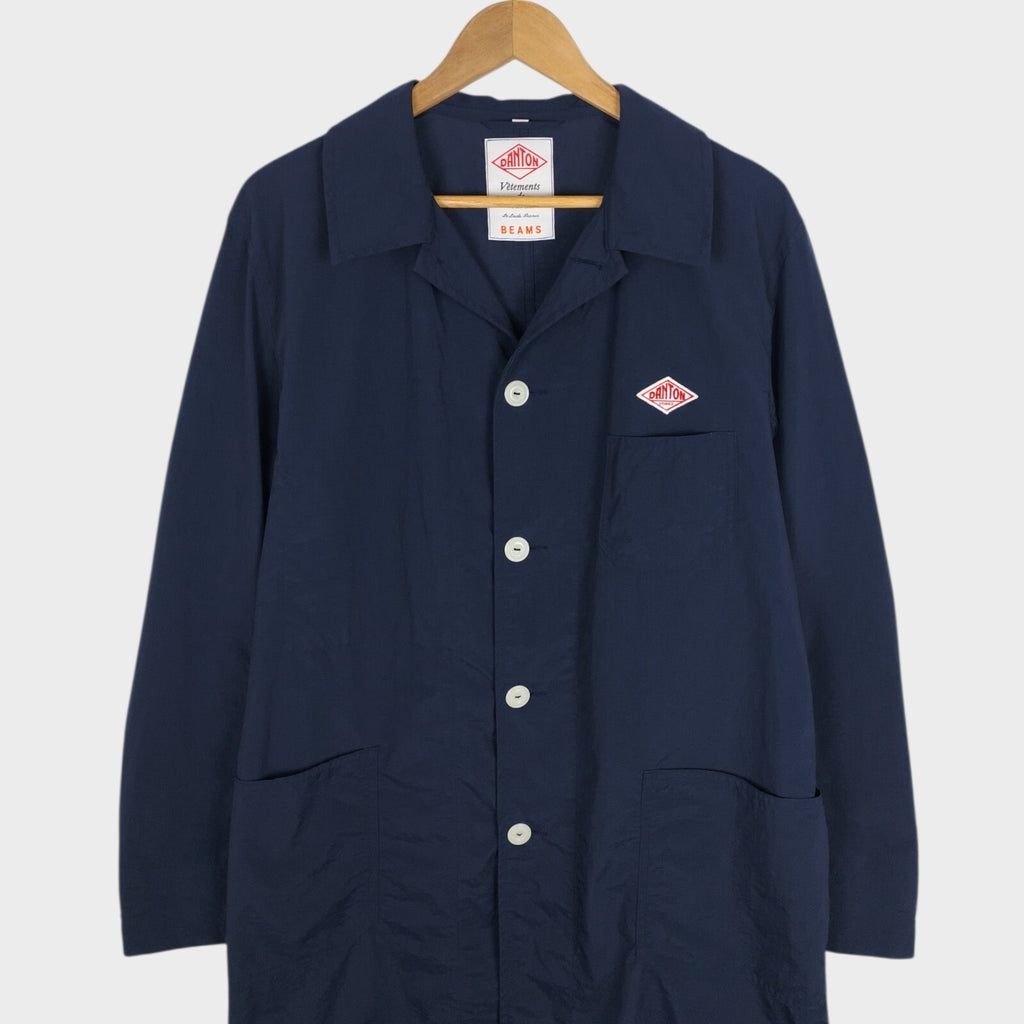 DANTON x BEAMS Men's Made in Japan Navy Blue Nylon Coat Jacket
