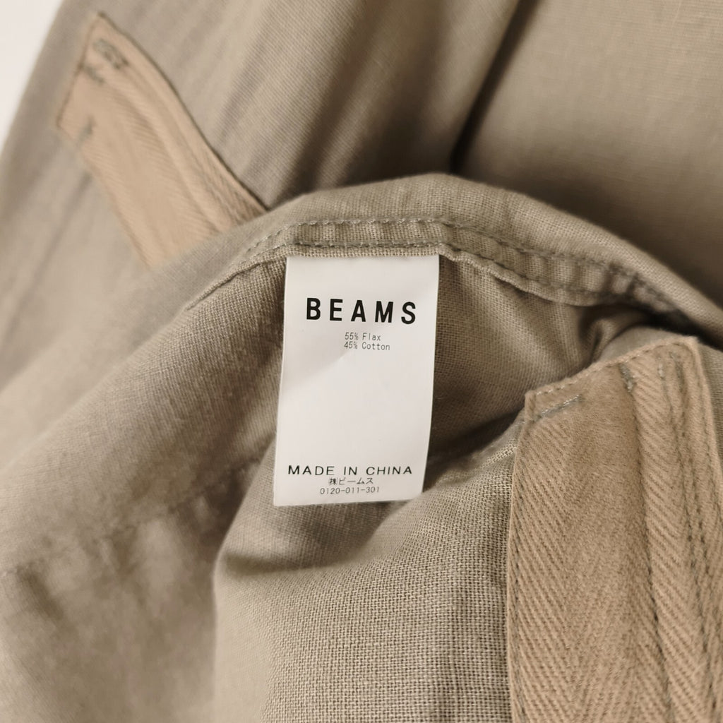 BEAMS Men's Taupe Linen/Cotton Oversized Fit Safari Jungle Jacket