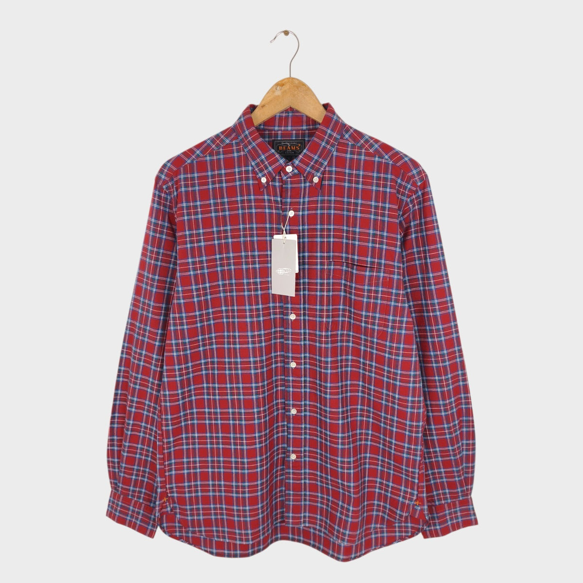 BEAMS PLUS Men's Made in Japan Checked Cotton Shirt