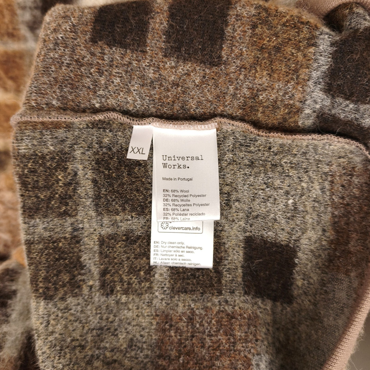 UNIVERSAL WORKS Men's Sand Mosaic Wool Fleece Cardigan