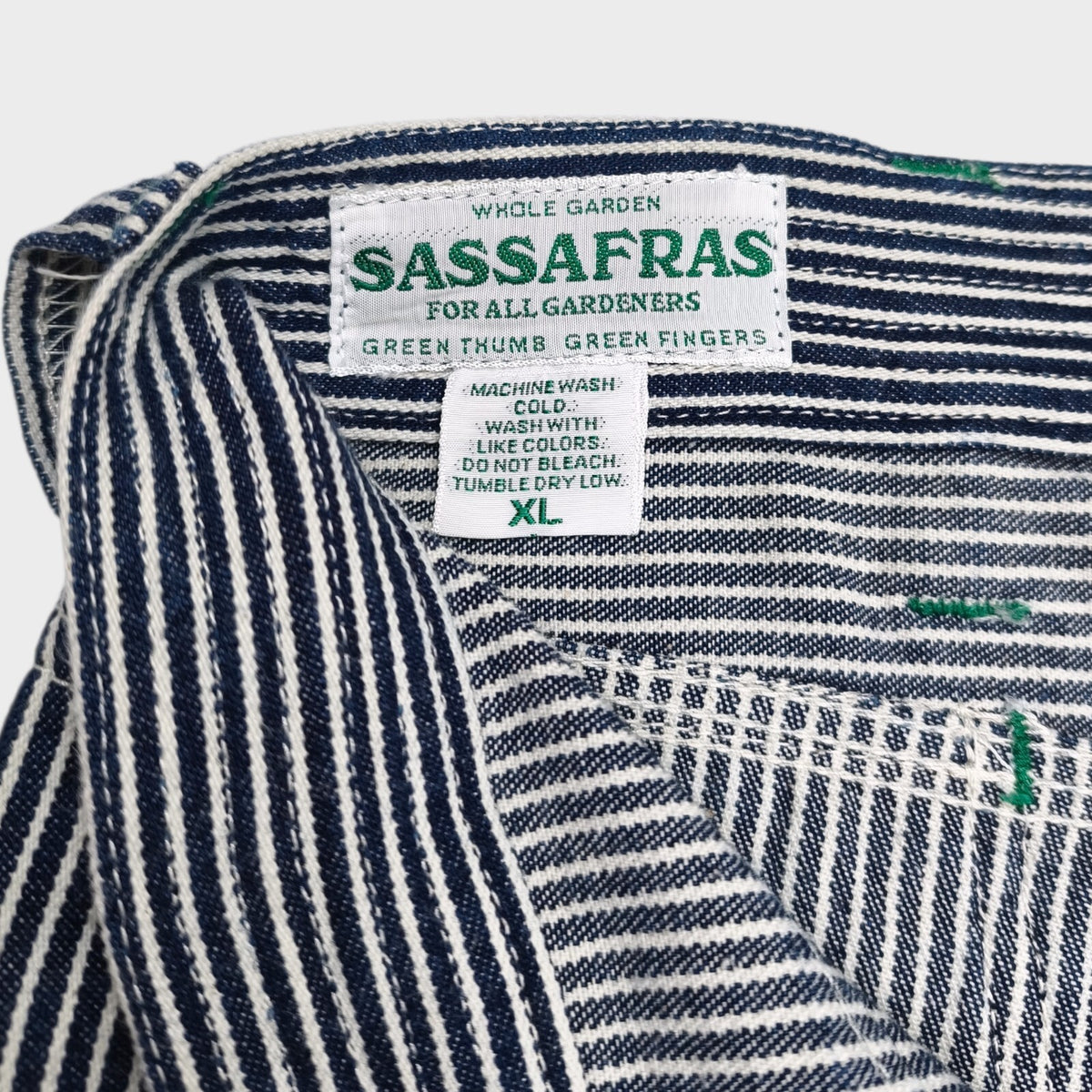 SASSAFRAS Men's Made in Japan Hickory Stripe Cargo Shorts