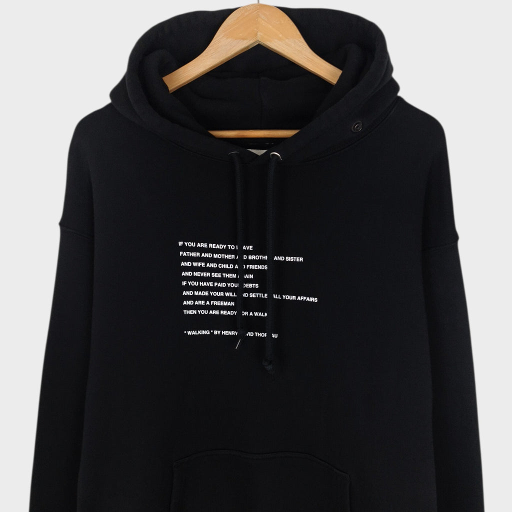 MOUNTAIN RESEARCH Men's Black 100% Cotton Printed Souvenir Hoodie