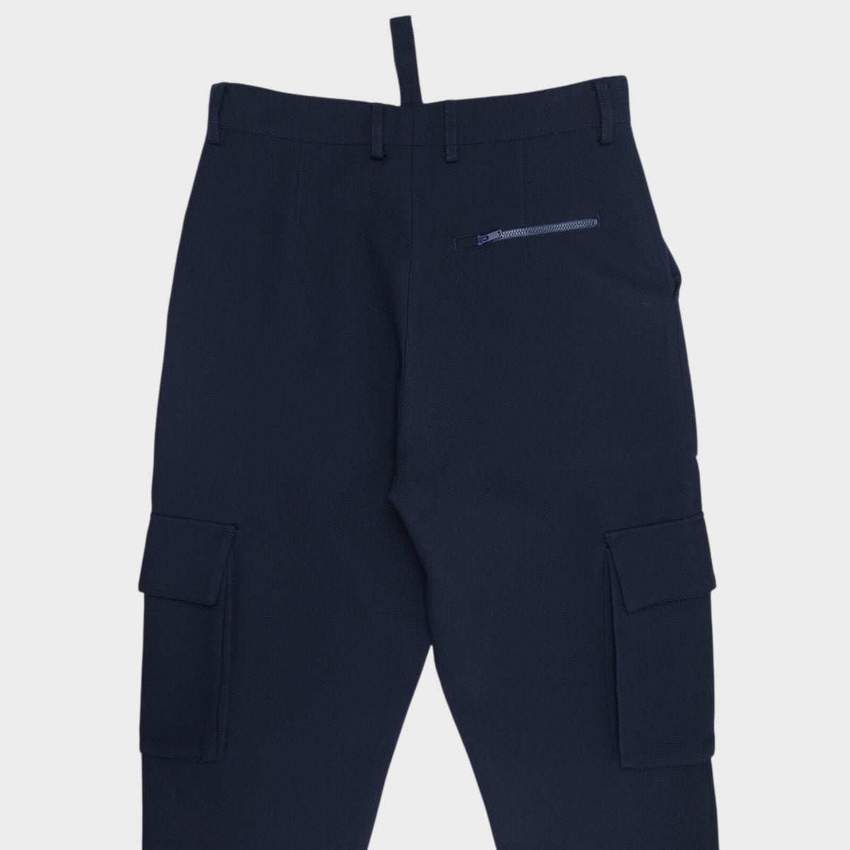STUDIO NICHOLSON x ZARA Men's Navy Blue 100% Wool Cropped Cargo Trousers