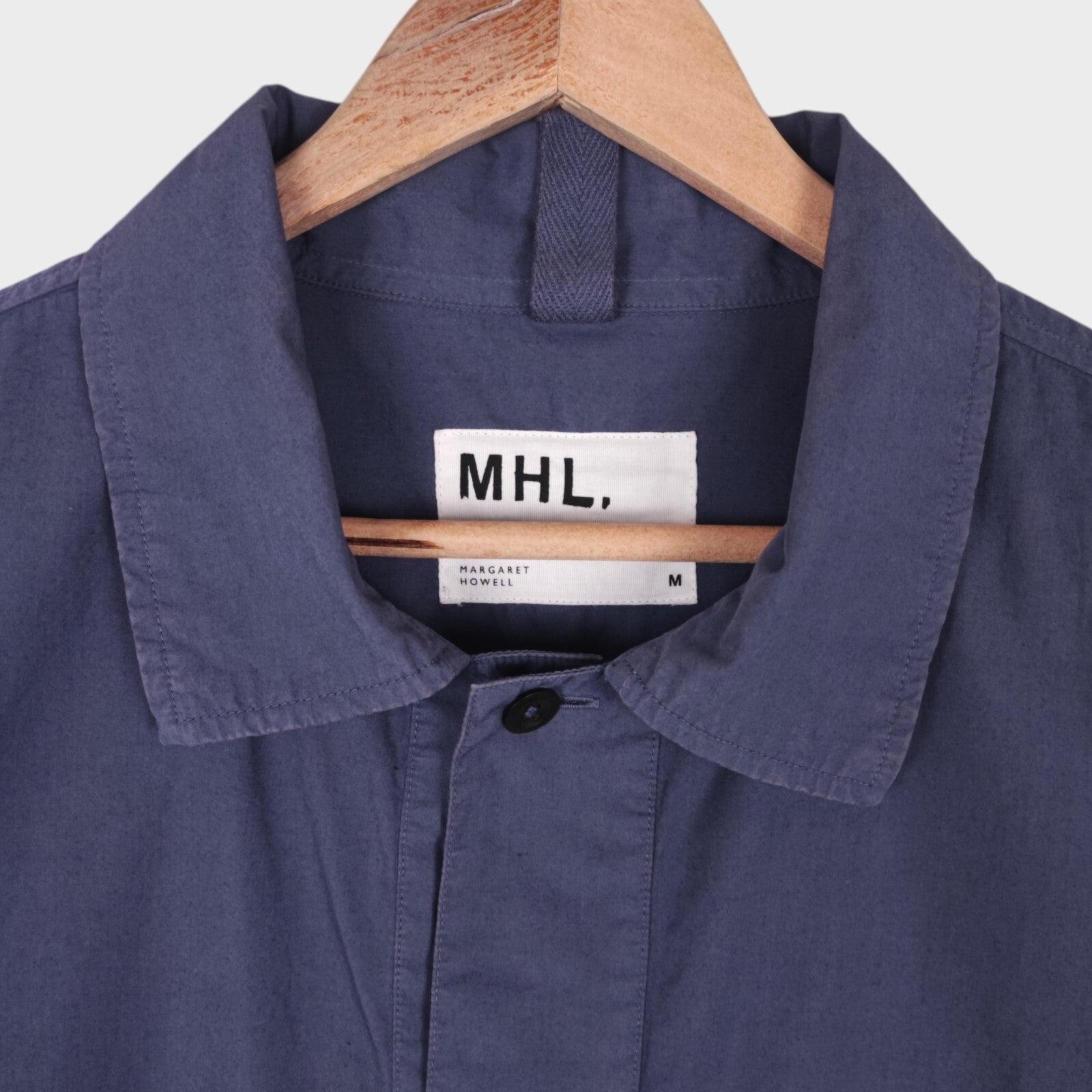 MHL MARGARET HOWELL Men's Blue Cotton Boxy Fit Pullover Shirt