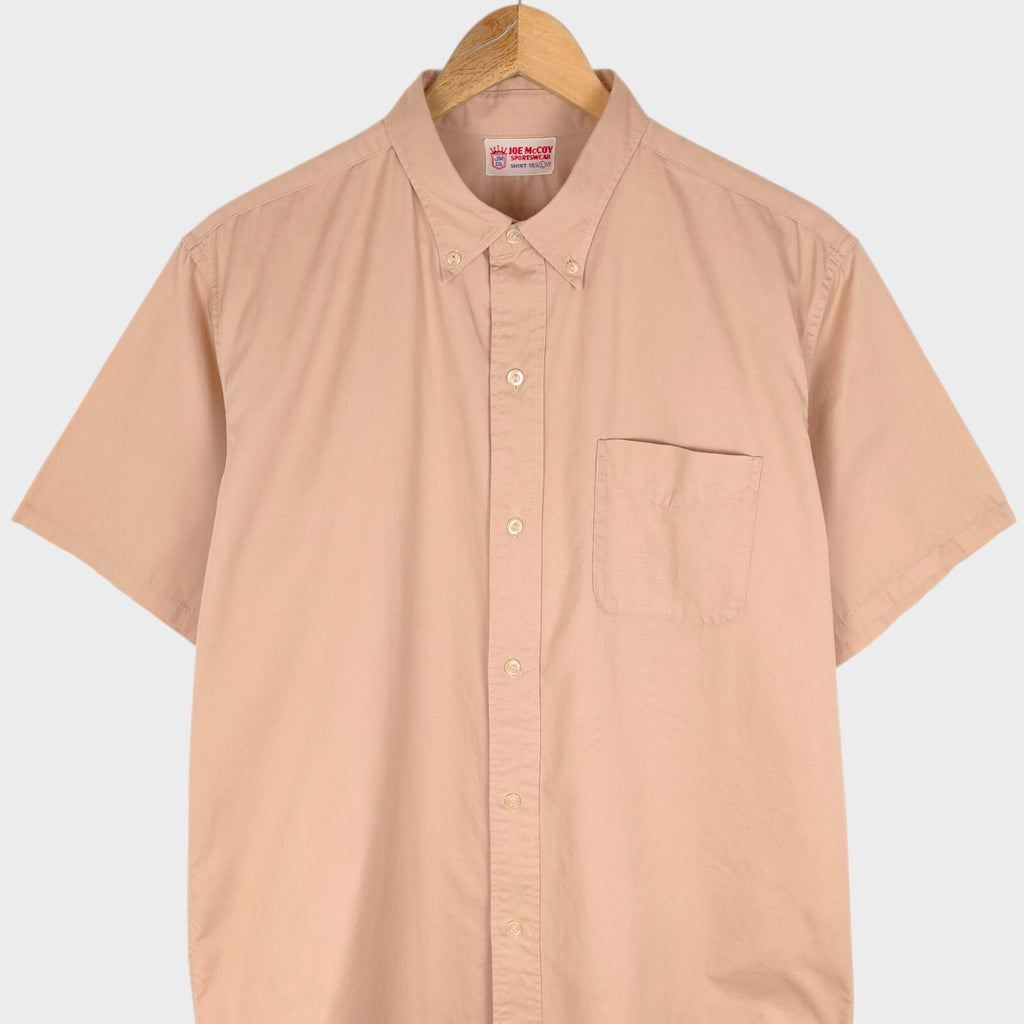 THE REAL MCCOY'S Men's Made in Japan Pink Beige Short Sleeved Shirt