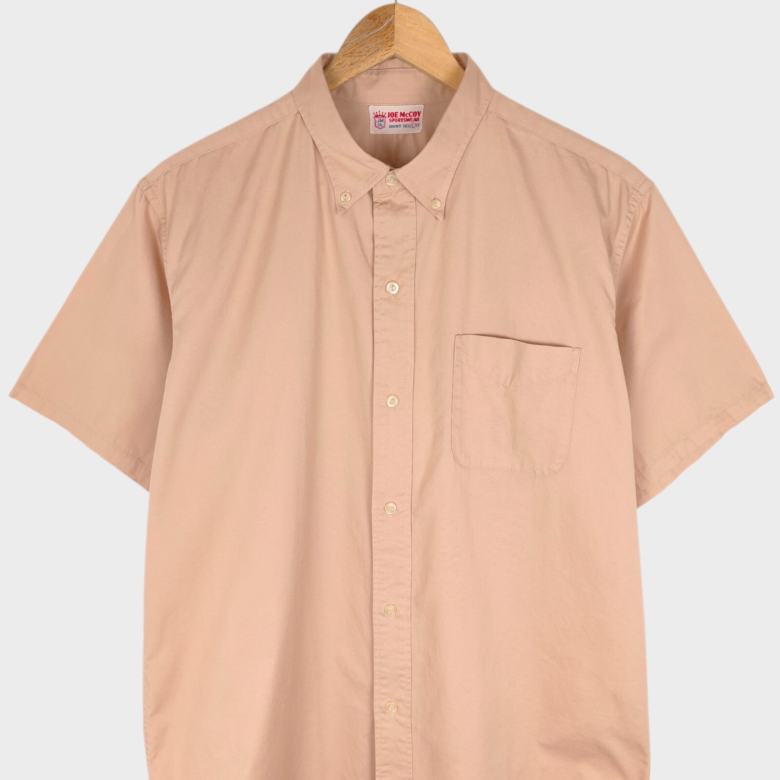THE REAL MCCOY'S Men's Made in Japan Pink Beige Short Sleeved Shirt