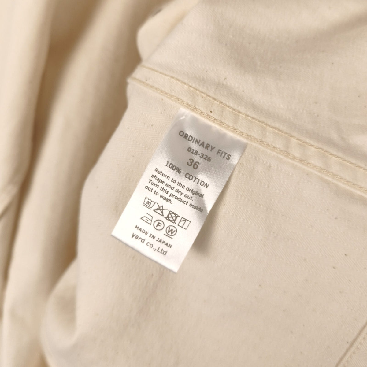 ORDINARY FITS Men's Made in Japan Ecru Bell Work Chore Jacket