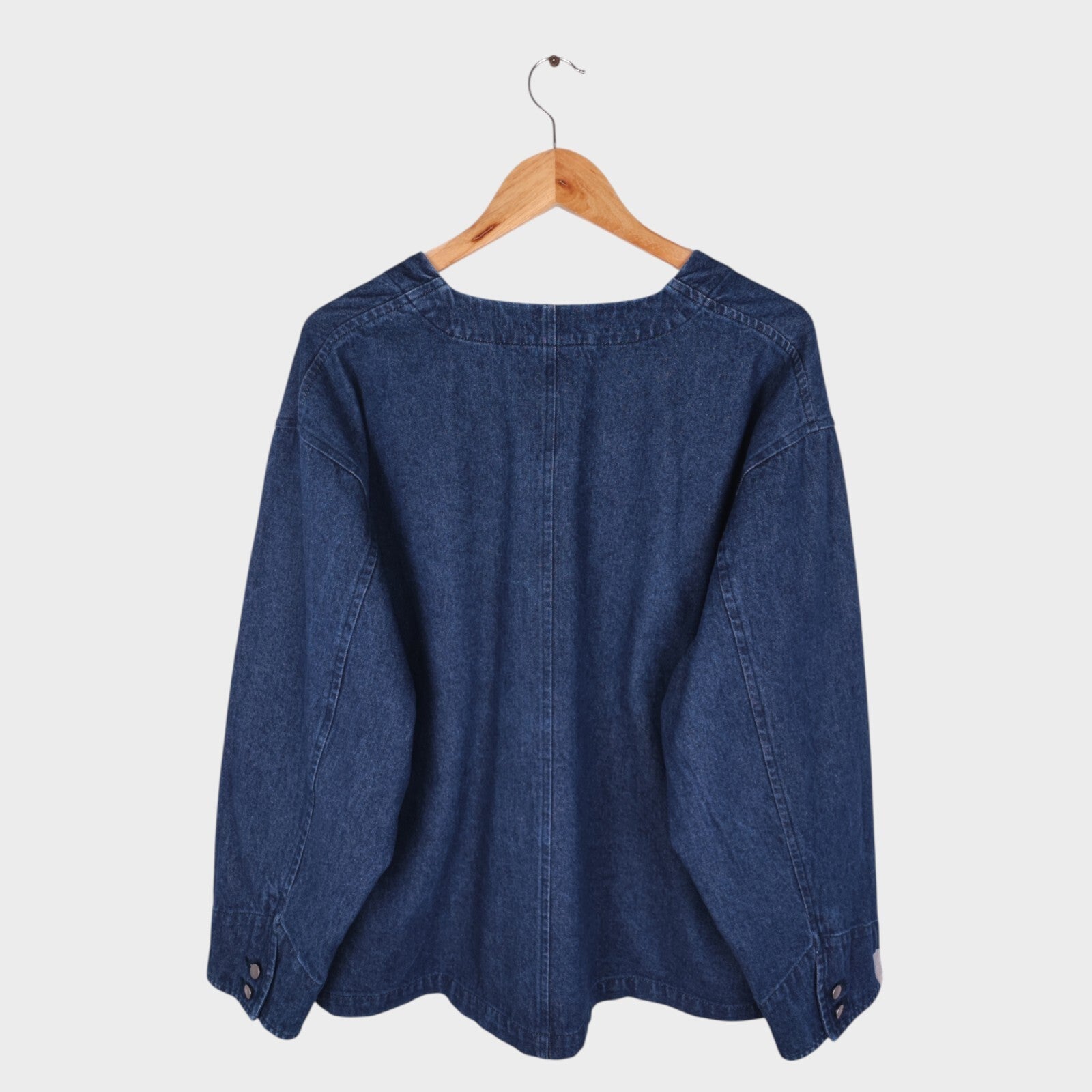 MARK GONZALES Men's Oversized Fit Blue V-Neck Engineer Chore Jacket