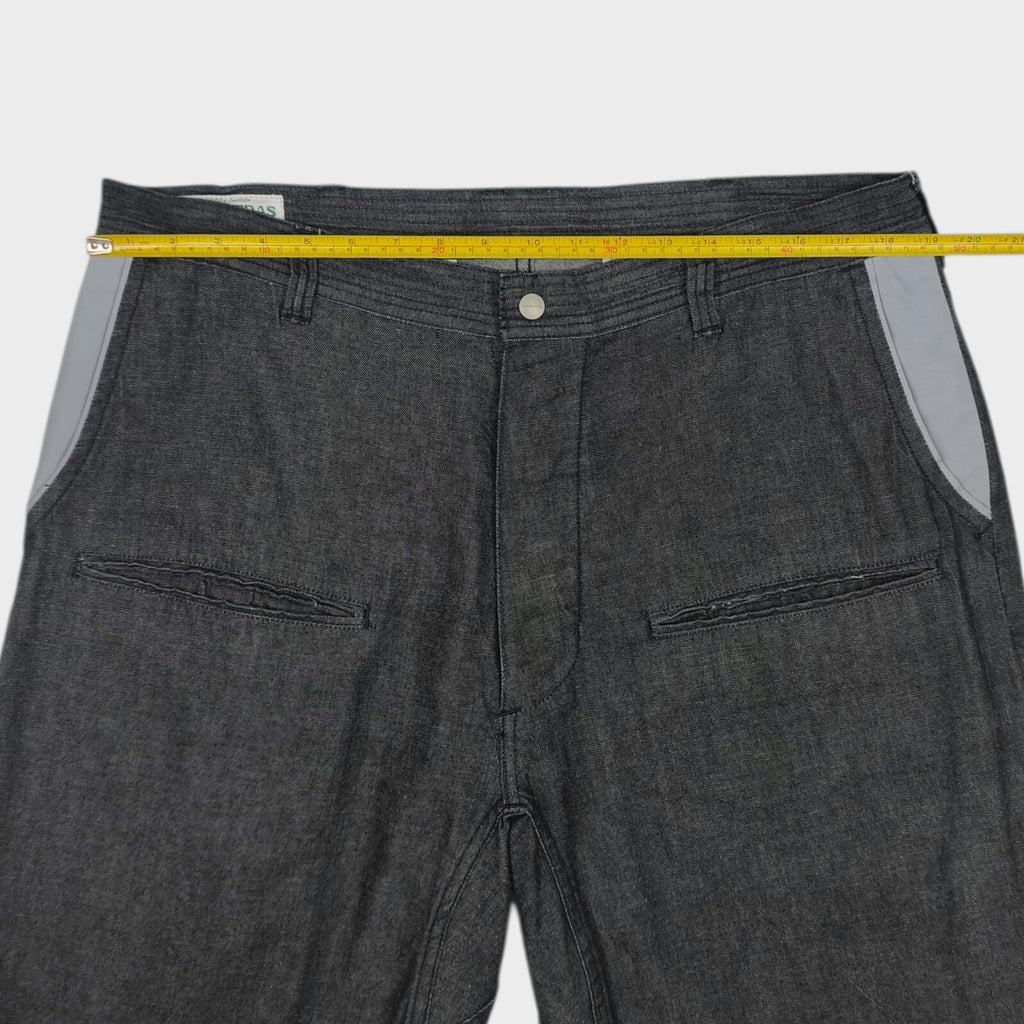 SASSAFRAS Men's Made in Japan Grey Wheel Barrow Denim Shorts