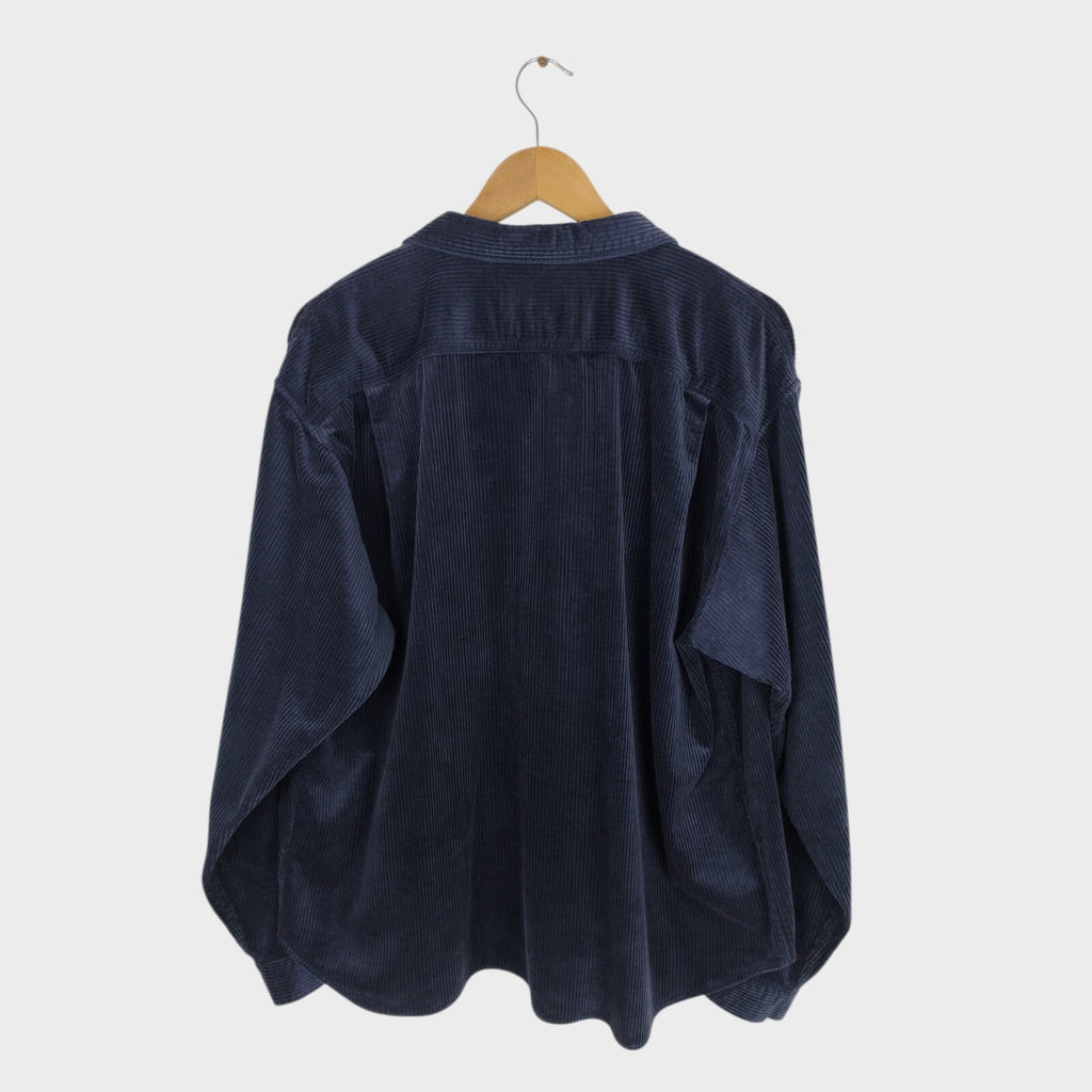GARBSTORE Men's Navy Cotton/Viscose Corduroy Utility Overshirt