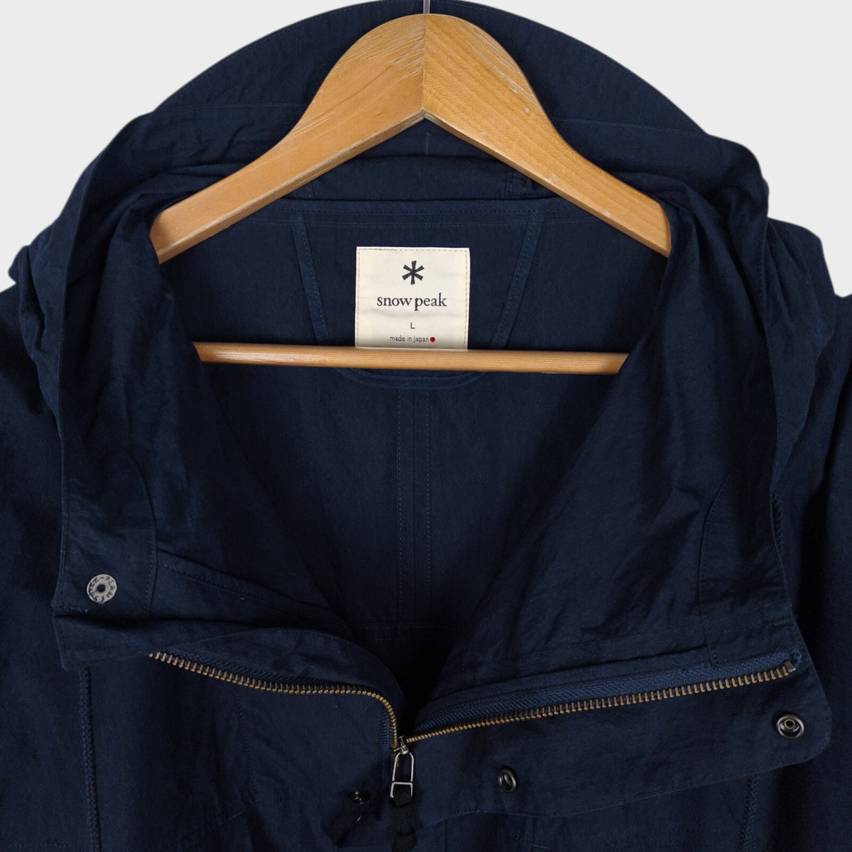 SNOW PEAK Men's Made in Japan Indigo Blue C/N Utility Pullover Parka Jacket