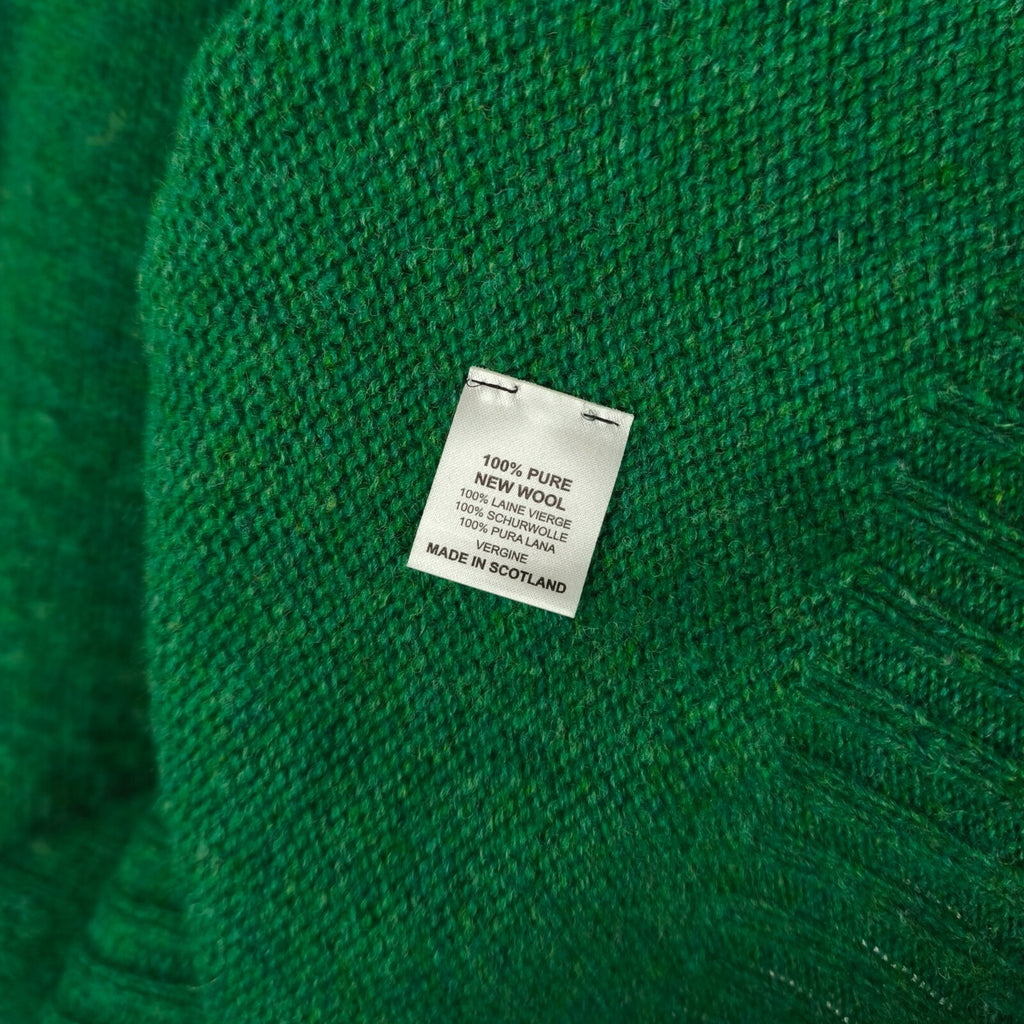 DRAKE'S Men's Made in Scotland Green Brushed Shetland Wool Crewneck Jumper