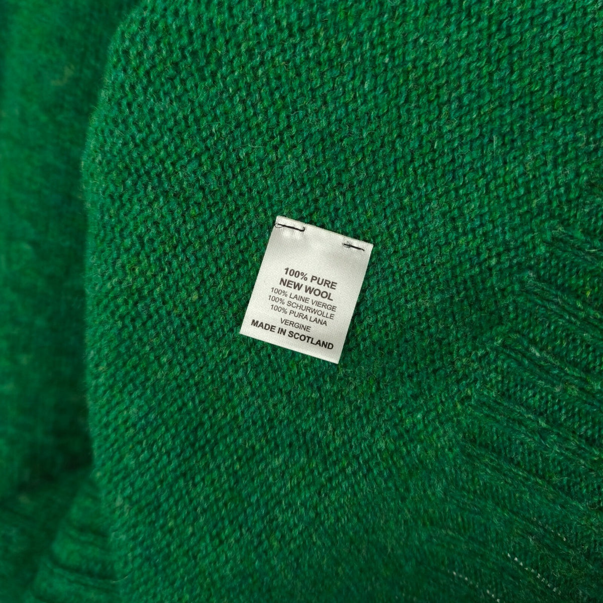 DRAKE'S Men's Made in Scotland Green Brushed Shetland Wool Crewneck Jumper